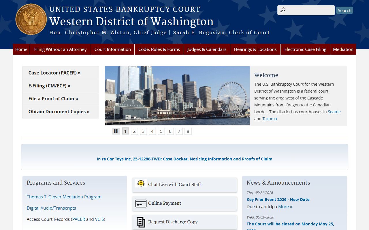 King County court records U.S. Bankruptcy Court Western District of Washington