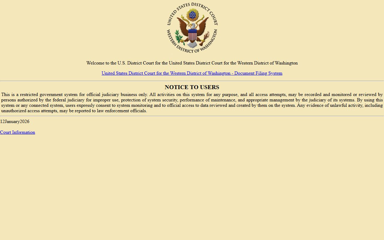 King County court records Western District of Washington CM/ECF
