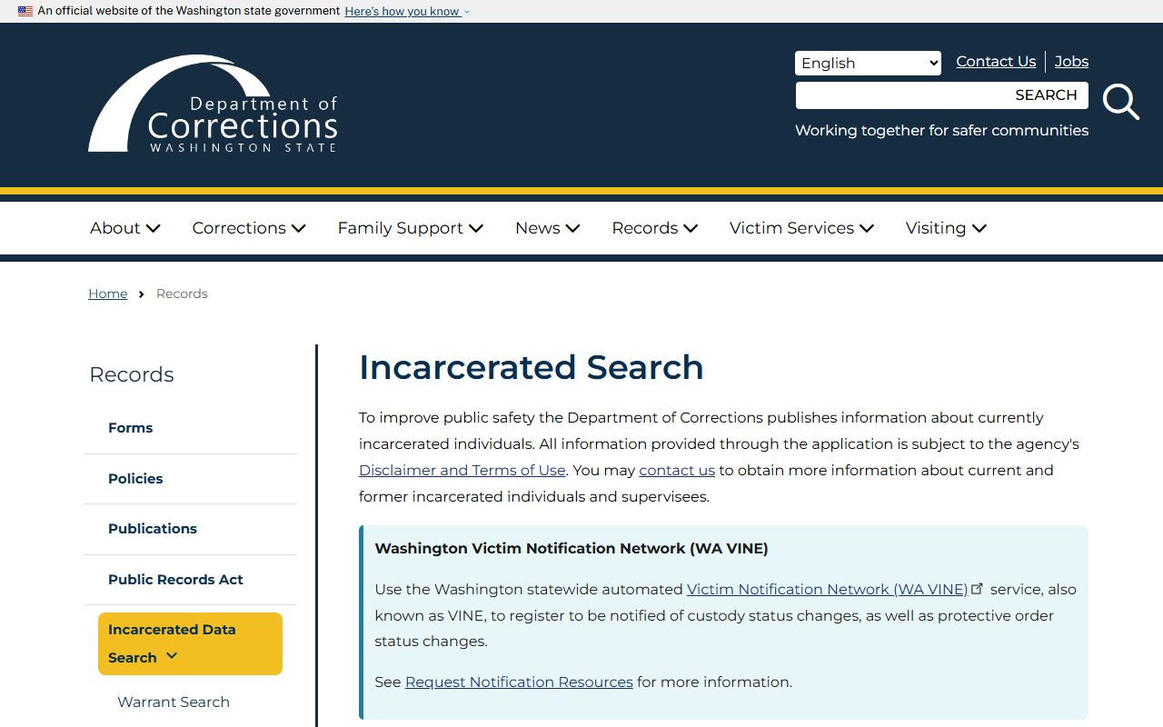 King County inmate search Washington DOC inmate search