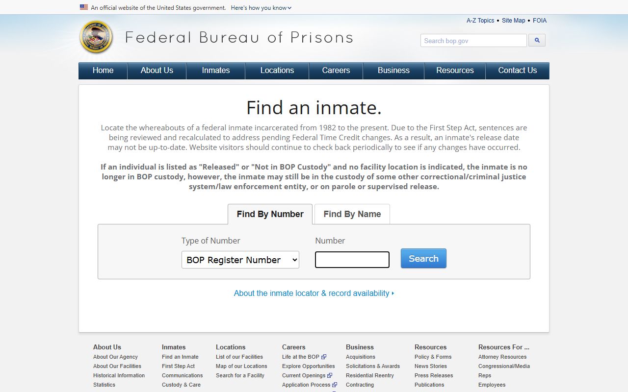 King County released inmates federal BOP inmate locator