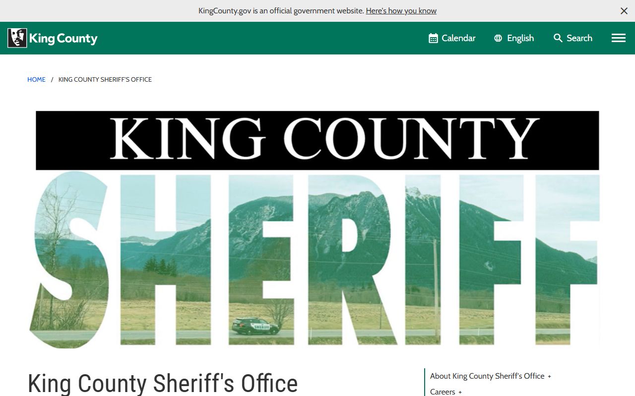 King County Sheriff court records and services page