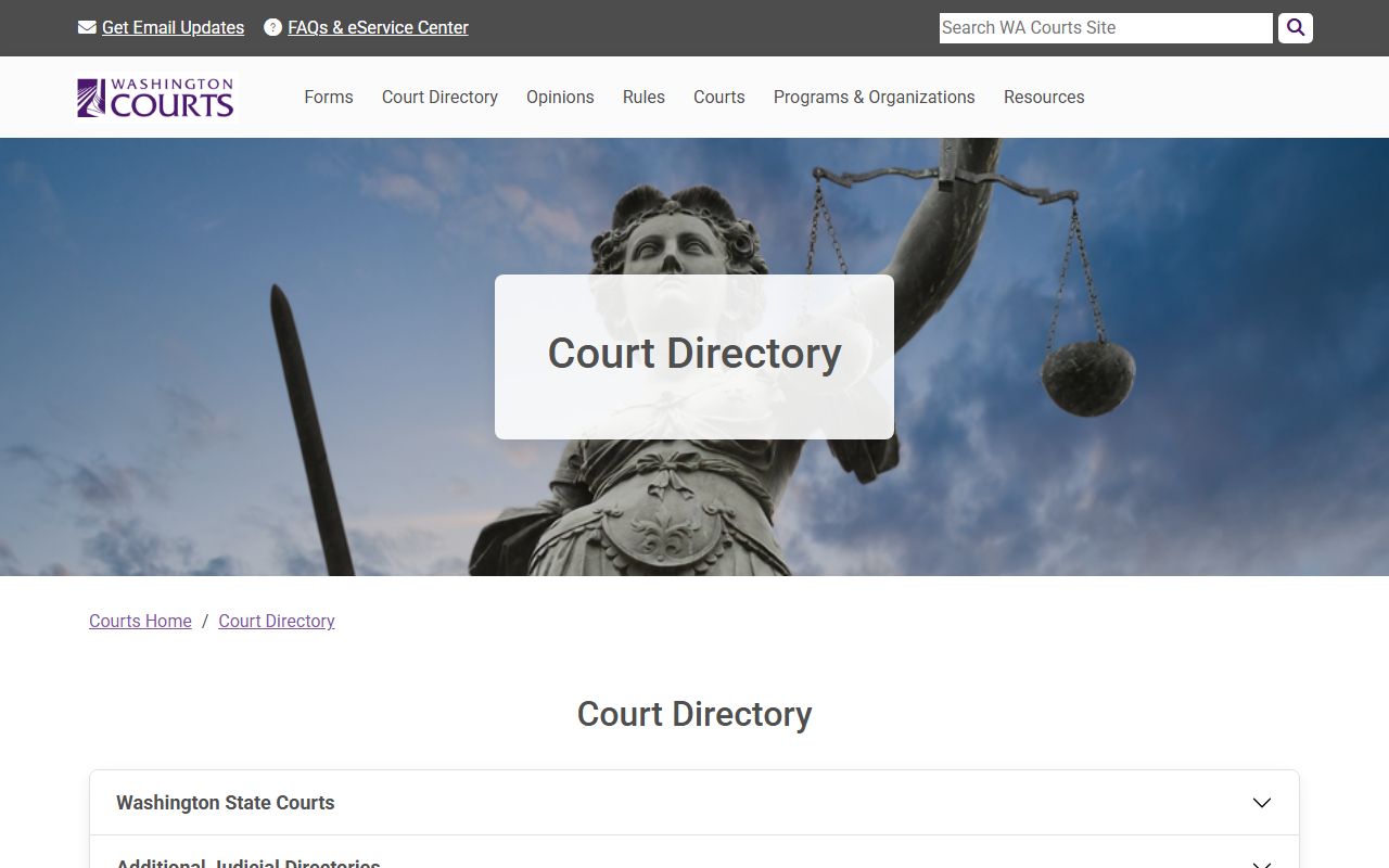 King County court records Washington State Court Directory